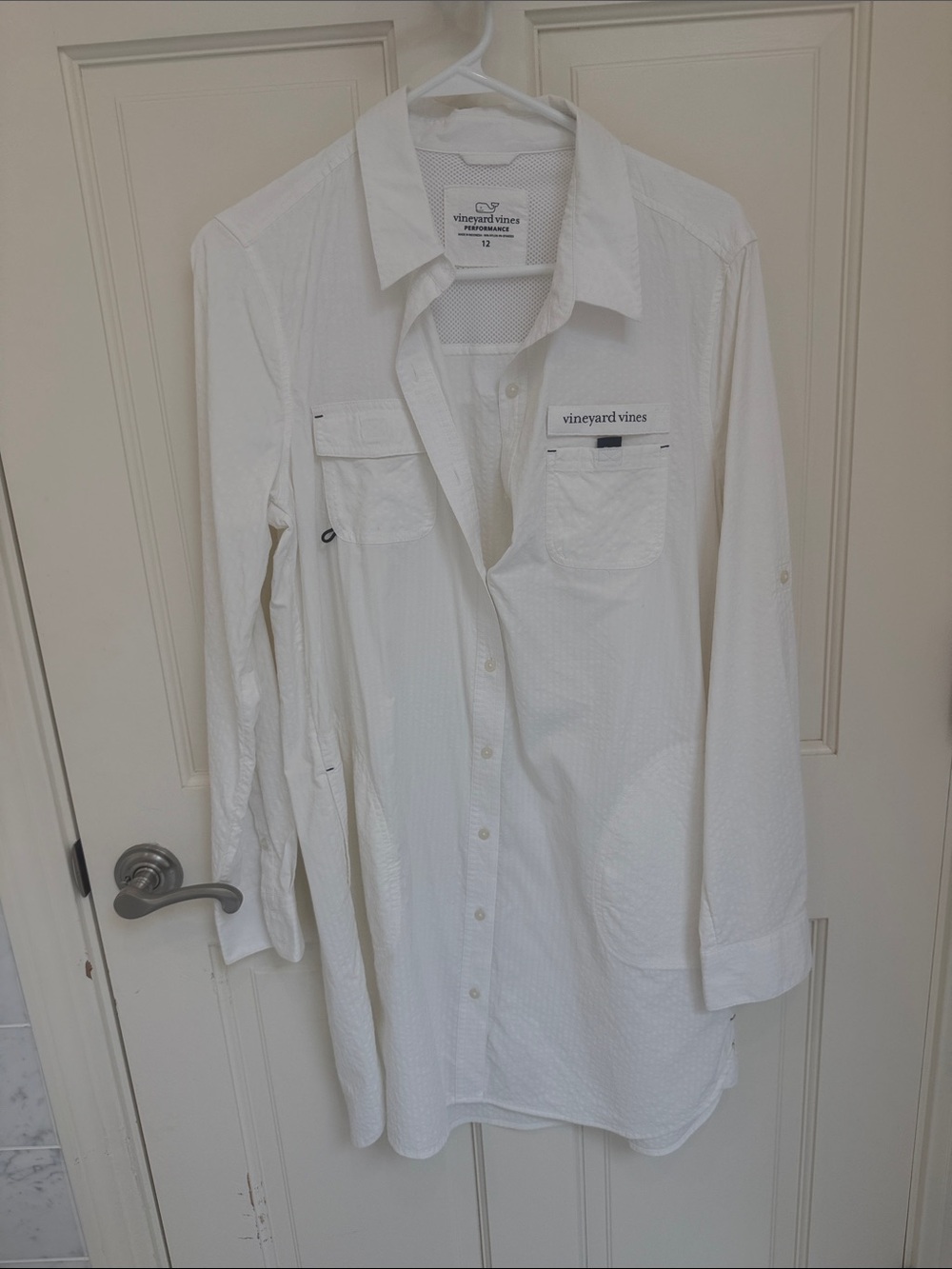 Vineyard Vines White Long-Sleeve Collared Shirt